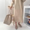 2022 Autumn/Winter Korean V-neck Chic Knit Dress - Slimming, Mid-length, Loose, Woolen Skirt