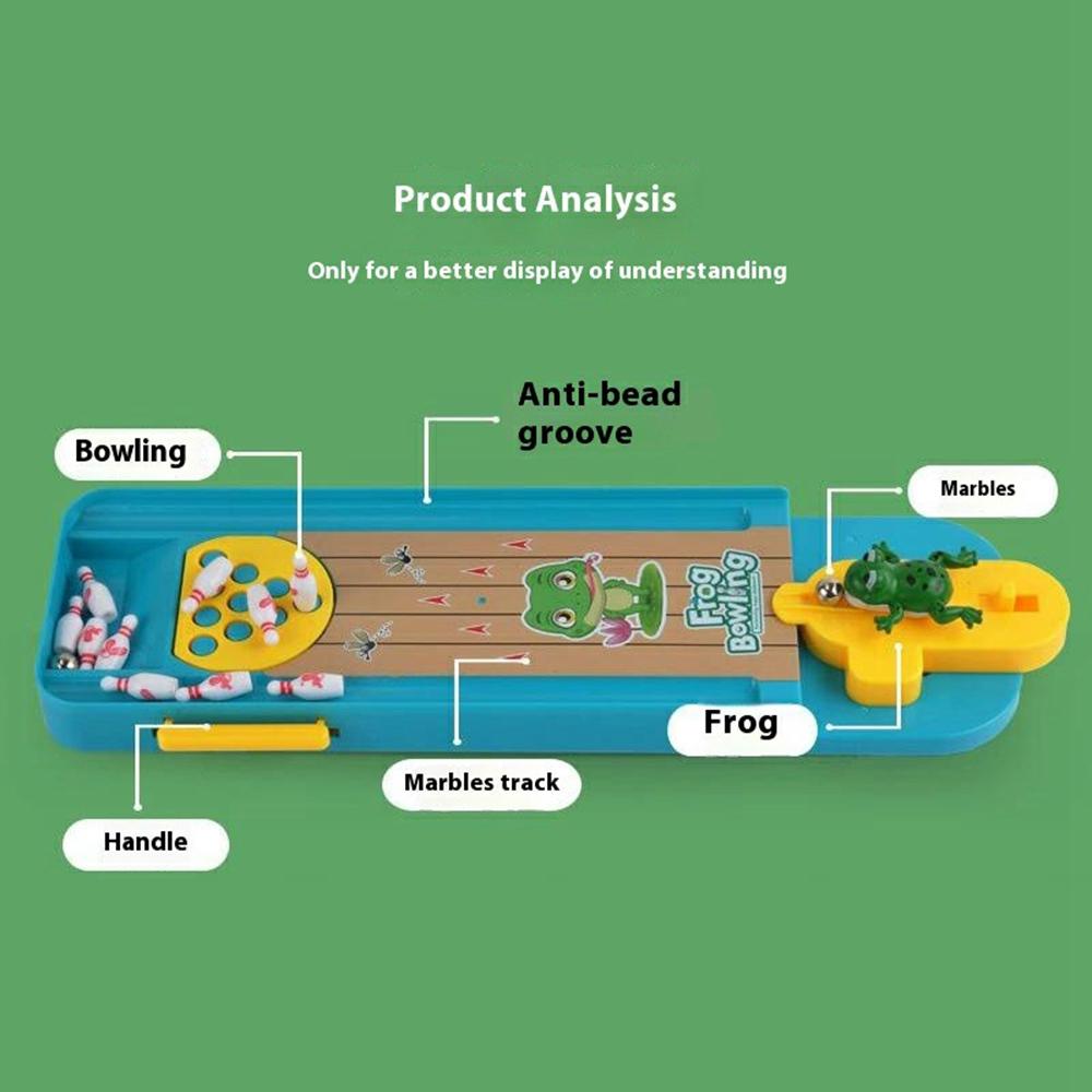 Tabletop Game Intelligence Toy Gift Frog Bowling Set Pinball Shooting Game for Kids