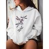 Women's Casual Dragonfly Pattern Printed Daily Comfortable Autumn Winter Hoodie Round Neck Women's Long Sleeved Clothing