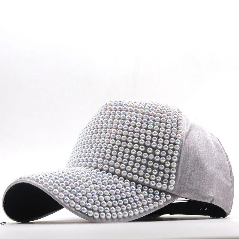 Silky Cotton Colorful Pearl Baseball Cap Pearl Duckbill Cap Sun Hat Parent-child Hat