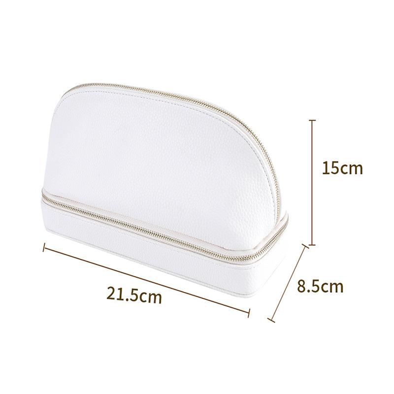 2 in 1 Make-up-Tasche mit Schmuck-Organizer-Etui PU-Leder Vielseitig Damen Reise Schmuckhalter Organizer Kosmetikpinsel-Etui