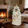 Resin Nativity Manger Set - Three Piece Christmas Figure Statue for Home Decor
