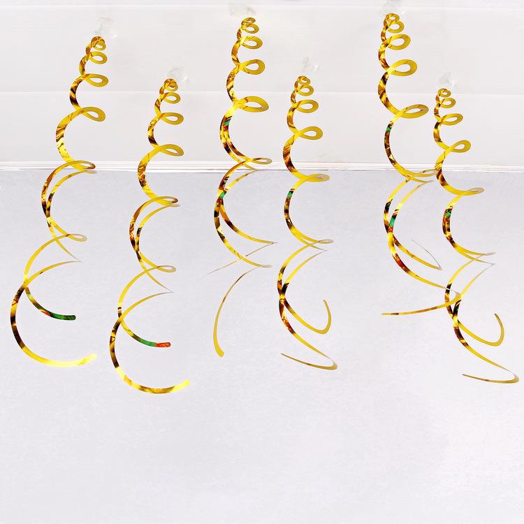 Festival & Birthday Swirl Ceiling Decorations: Hanging PVC Ornament for Windows, Corridors, and More.