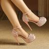 Summer 2025 Chunky Heel Platform Sandals - Breathable, Hollow Design, Large Sizes Available