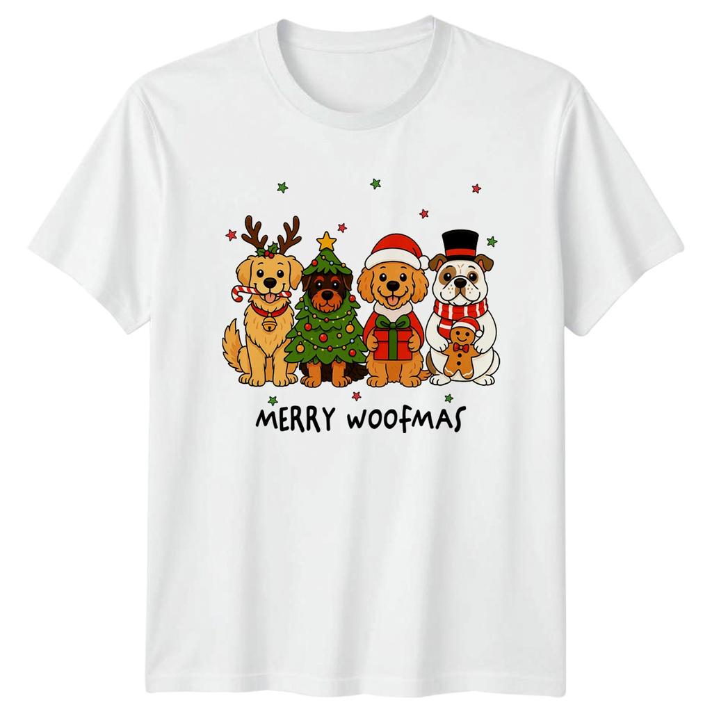 Merry Woofmas Dogs Christmas Holidays Unisexs TShirt Unisexs Graphic Tee