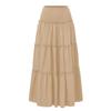 Women's Fashion  Pleated Floral Print Elastic Waist  Loose Splicing A Line Pocket Skirt