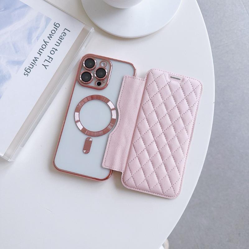 

For Magsafe Card Holder Magnetic Wallet Leather PhoneCase for IPhone 16 15 14 13 12 11 Pro Max Plus Wireless Charging Book Cover For iPhone 13 Pro
