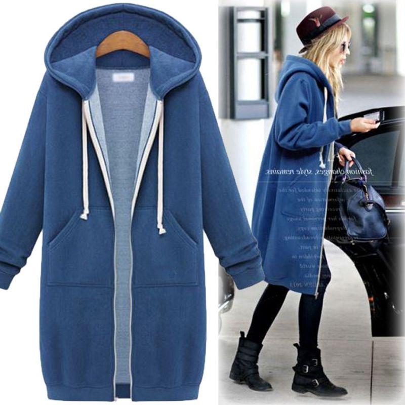 

European Station Amazon Mid Length Long Length Oversize Women s Clothing Blue M