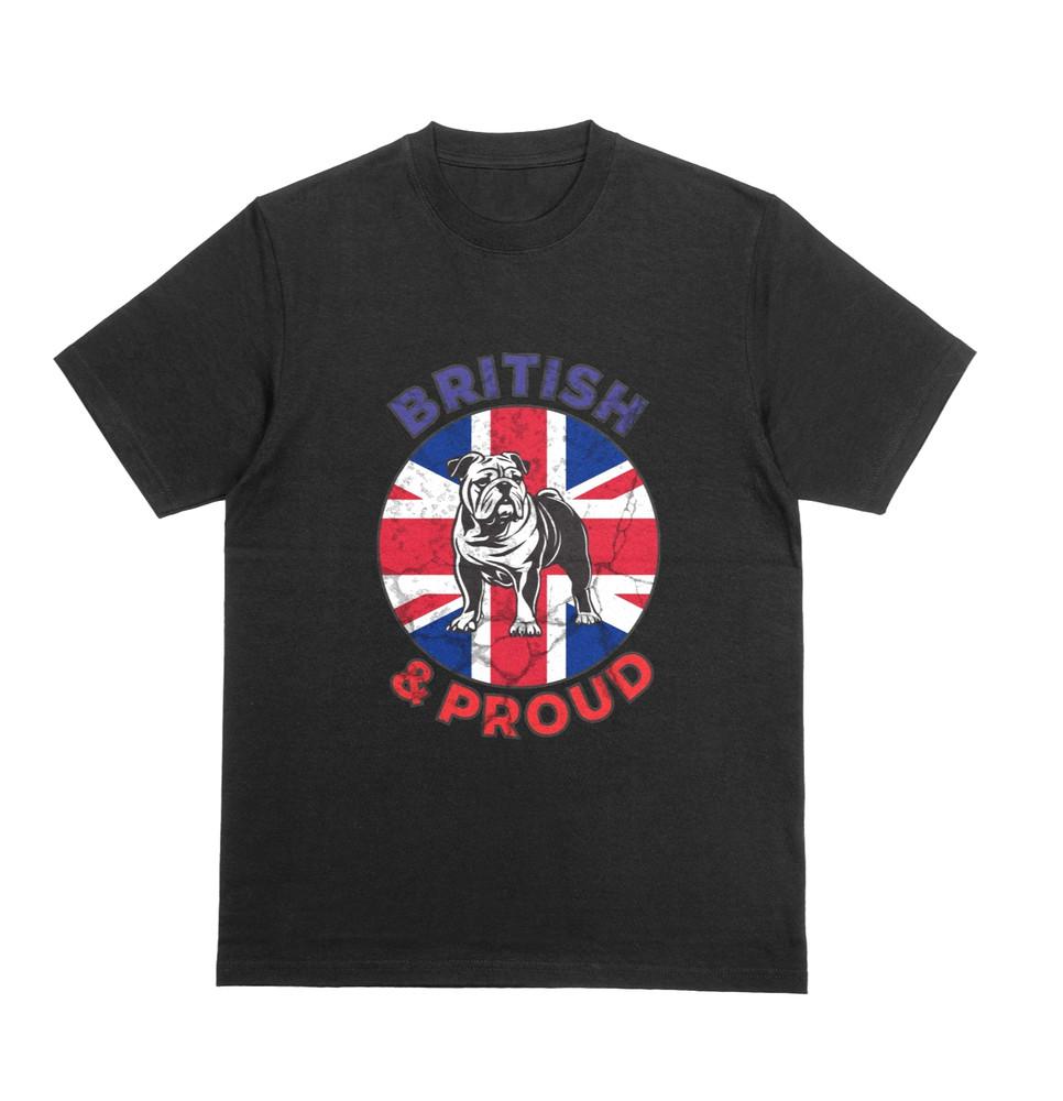 

British And Proud British Bulldog Great Britian Patriotic Flag Tshirt UTK 2XL