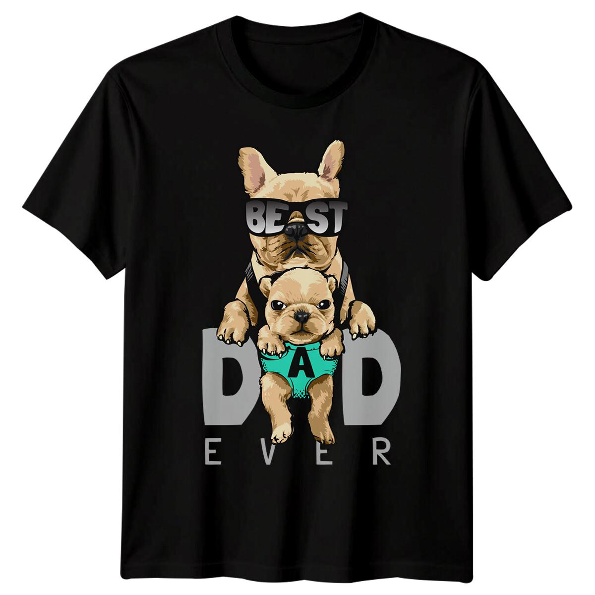 Pug Dog Best Dad Ever Mens Funny Fathers Day T-Shirt Tee Papa Life Daddy Gift#FD 2XL