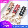 2025 Leather Keychain Emblem Car Keyring Key Chain Ring Pendant Accessories For BMW 1 3 5 7 Series X1 X2 X3 X5 X6 G30 G20 G1