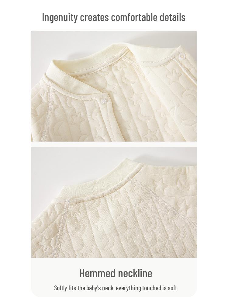 Cozy Cotton Baby Bodysuit: Warm Padded Jumpsuit for Newborns, Boys & Girls