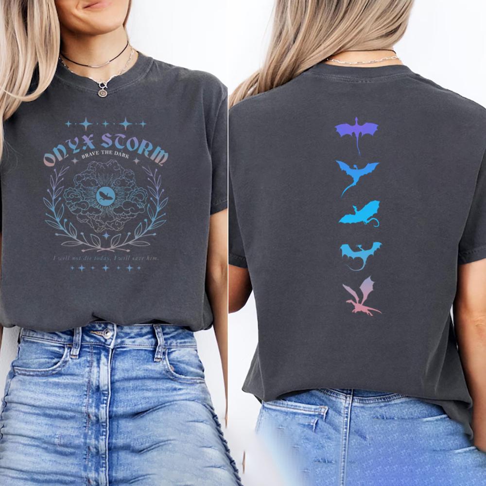 Onyx Storm Basgiath War College T Shirt Xaden Riorson T-shirts Unisex Short Sleeve Tshirts Vintage T-Shirts Bookish Gift Shirt