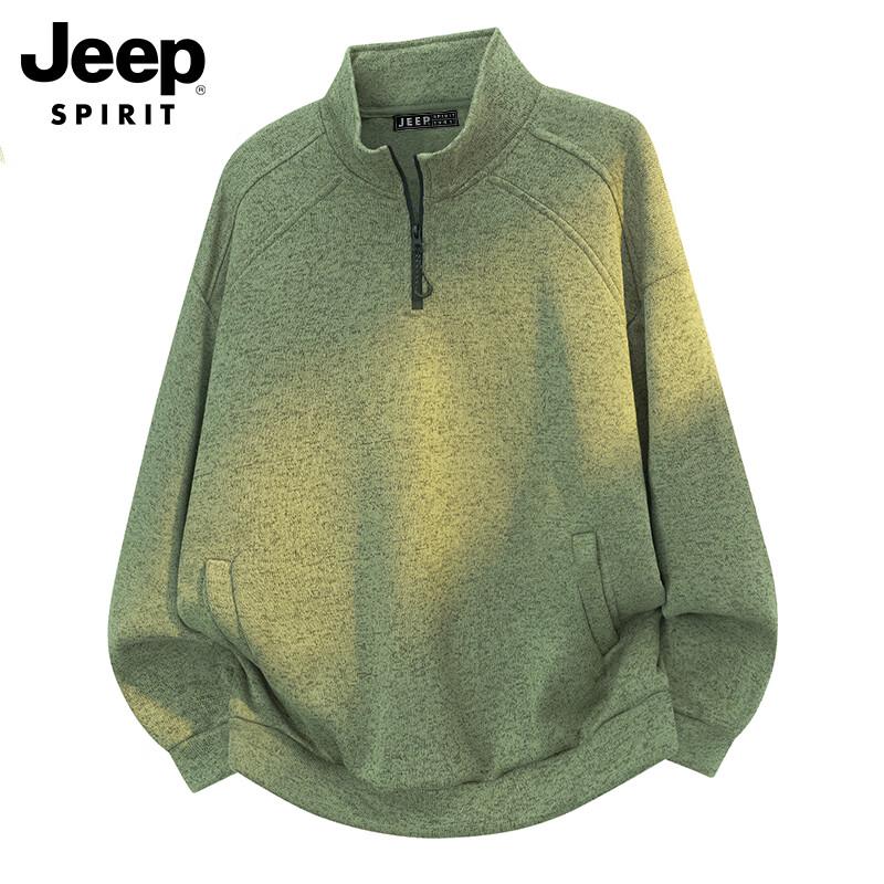 JEEP SPIRIT Men s Half-Zip Stand-Collar Sweatshirt 3XL