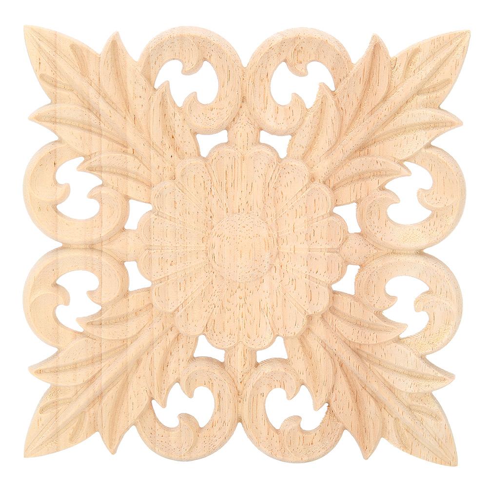 Träsnidad Applikation Inlägg Snideri Dekal Obehandlad Hem Skåp Möbler Dekor