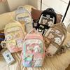 Japanese Ba Chi Pain Bag ins Wind Large Capacity Student Backpack Female Cute Color Matching School Bag Junior High School Student Backpack Tide