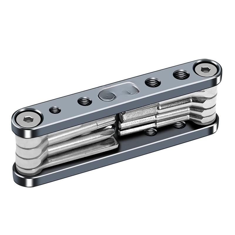 Multifunctional folding wrench, hexagonal plum blossom cross wrench, screwdriver, quick-loading plate accessories
