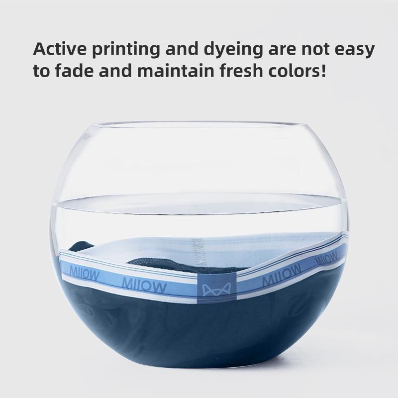 MiiOW 3 Stück Herren Unterwäsche Graphen Antibakterielle Unterwäsche Weiche und Bequeme Baumwollunterwäsche Flache Eckunterwäsche L-5XL