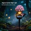Solar Resin Garden Stake Lights Mushroom House Shaped Outdoor Waterproof Landscape Decorative Lawn Lamps for Yard Pathway