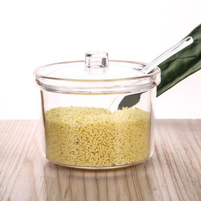 With Spoon and Lid Seasoning Jar Anti-fall Condiment Container Acrylic Sugar Bowl  Dining Table
