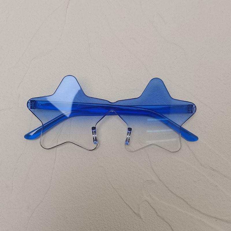 Trendy Multi-Color Star Frameless Sunglasses for Parties & Beach