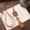 Bohemian Long Tassel Necklace Vintage Niche Exotic Wooden Sweater Chain Women's Accessories
