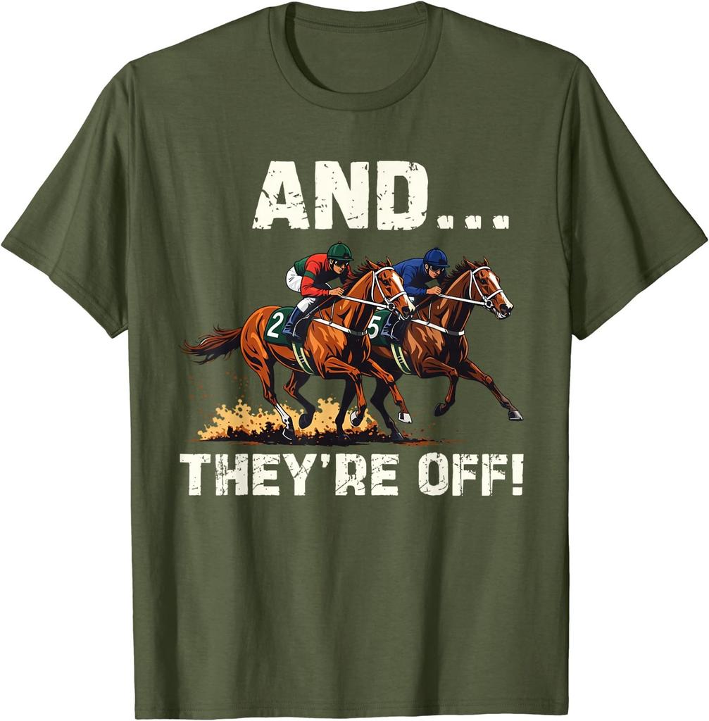Lustiges Pferderennen und Los geht's T-Shirt