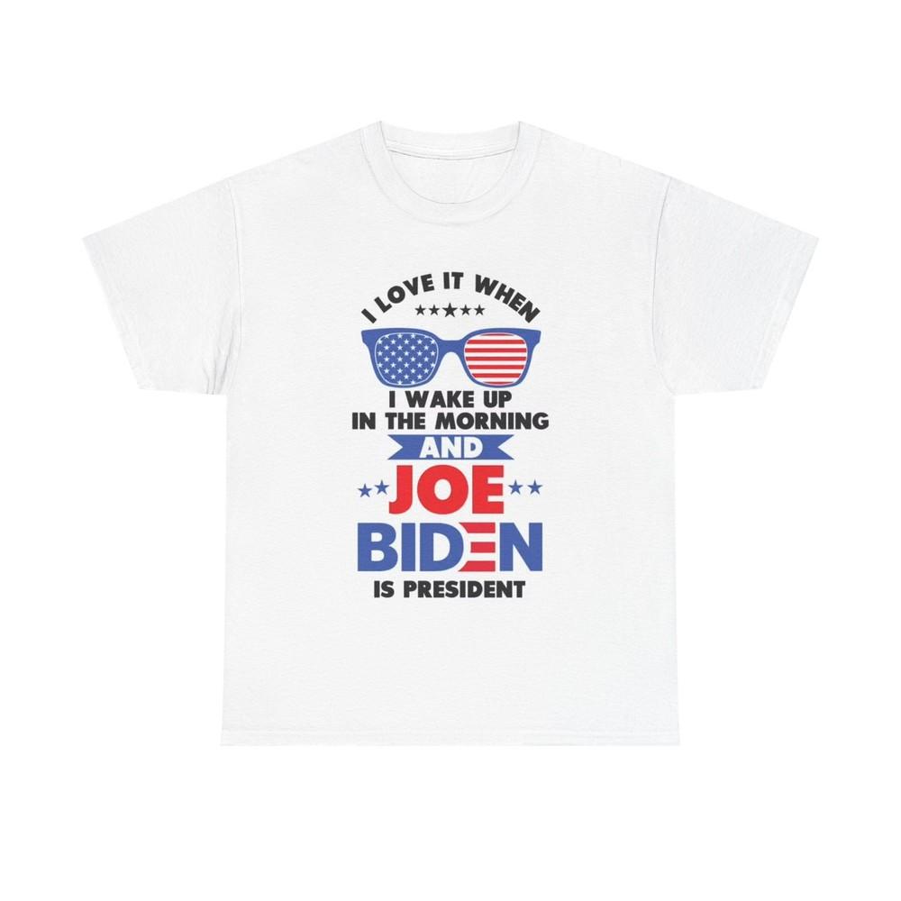 Joe Biden Tshirt Love It Democrat Sun Glasses American Flag Unisex Heavy Cotton Unisex T-Shirt M