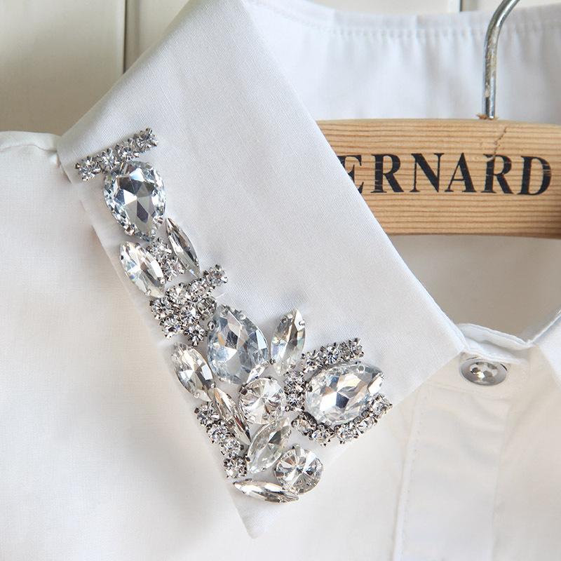 Flash Diamond Fake Collar Shirt Women'S Half-Body Shirt Vest Fake Collar Women'S Pointed Collar