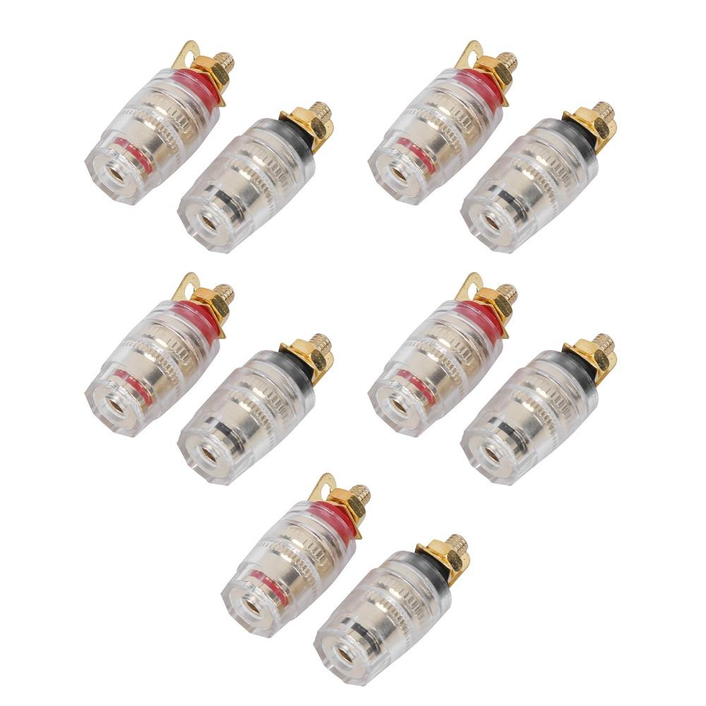 10Pcs Copper-gold Plated Speaker Terminal Binding Post Amplifier Terminal  Amplifier Connections