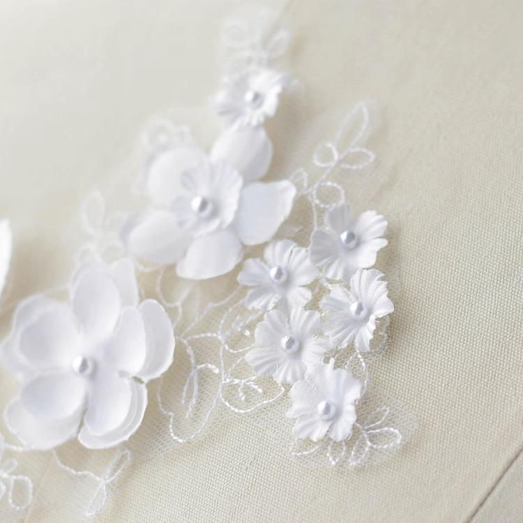 3D Three-Dimensional Beads, Lace Flower Slices, Wedding Dress, Veil, Handmade Diy Accessories, Bags, Decorative Materials, White.