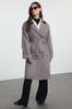 Women's Fashion Mink Belted Windbreaker Detailed Water Repellent Long Trench Coat