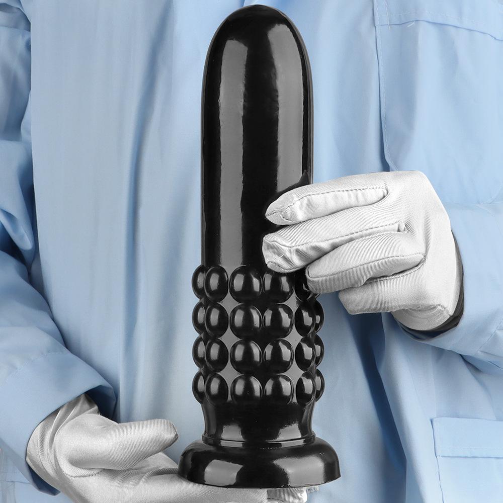 PVC Schwarz Super Großer Buttplug mit Pellets Riesen Dildo Fisting Sexspielzeug Masturbator Großer Schwanz