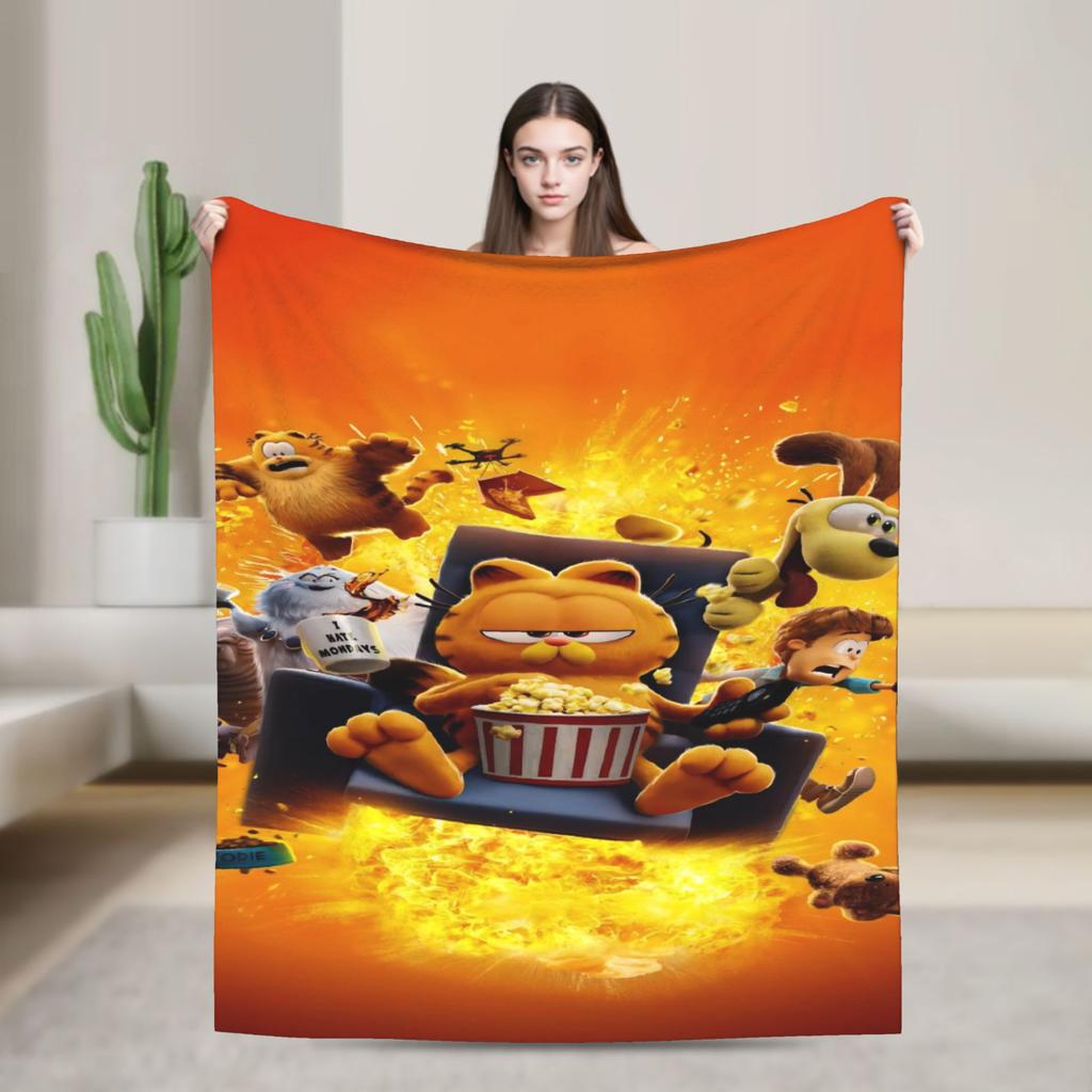G-Garfields Blanket Soft Novelty Plush Throw Blanket For Children Living Room Flannel Bedspread Bed Cover