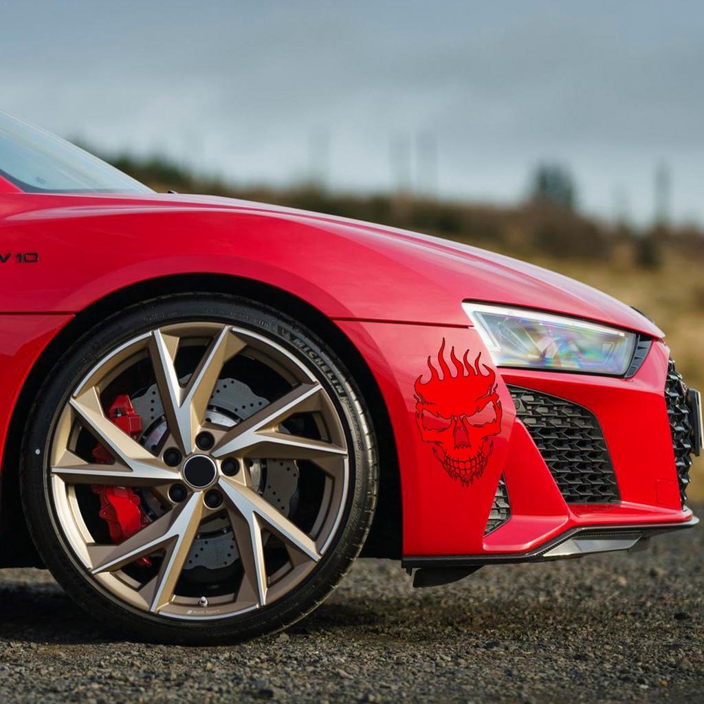 Skull Stickers and Decals,Car Stickers Flame Skull Hood Car Sticker Side Door Car Sticker