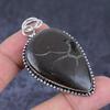 Natural Mud Crack Fossil Gemstone 925 Sterling Silver Jewelry Pendant 2.52" J8v99