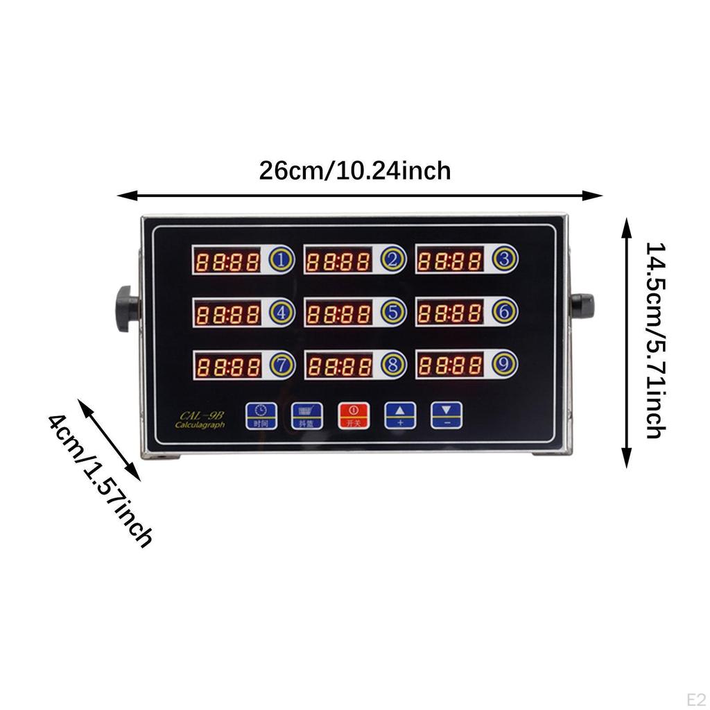 Digitální kuchyňský časovač 9 kanálový nerezový odolný pekařský časovač fritéza připomínka pro vaření