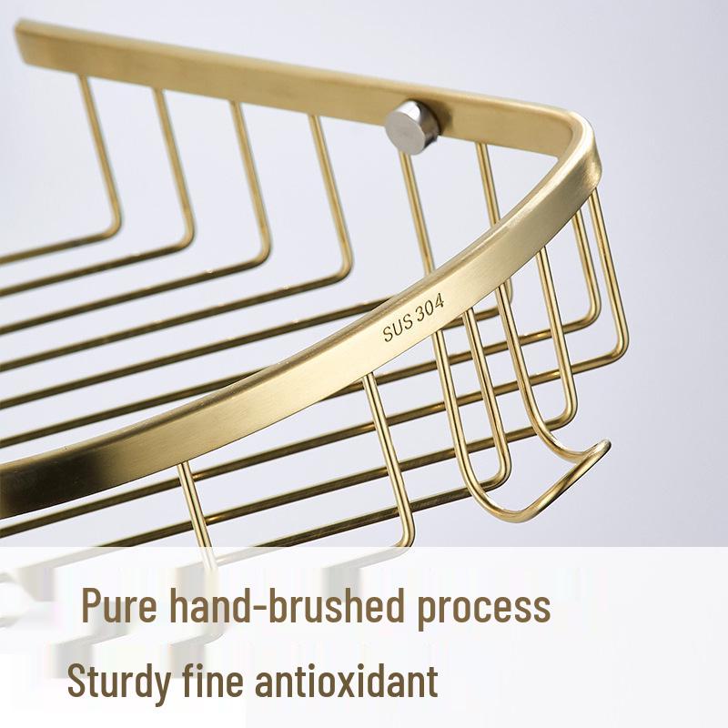 Minimalist Brushed Gold Towel Rack - 304 Stainless Steel Bathroom Hardware Hanger