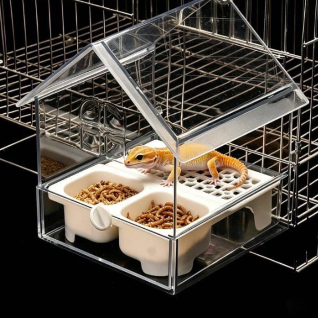 Mehrzweck-Terrariumhaus Multifunktionale Eidechsen-Badewanne Schildkröten-Futterbox Leichte Kaltblüter-Haustier-Wasserschale Hängend