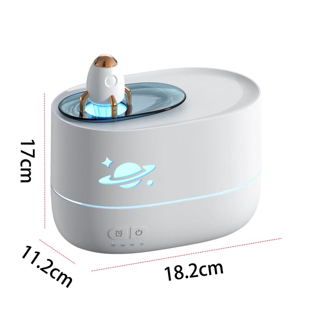 Essential Oil Diffuser with Rocket Night Light Aromatherapy Machine Colorful Flame Aroma Diffuser for Home Office Decor