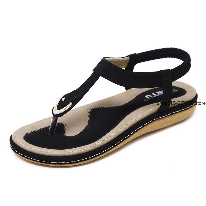 Fashion Summer Women Sandals Bohemia Casual Ethnic Shoes Flip Flops Soft Flats Woman Comfortable Plus Size Wedge Sandalias Zapatos Mujer