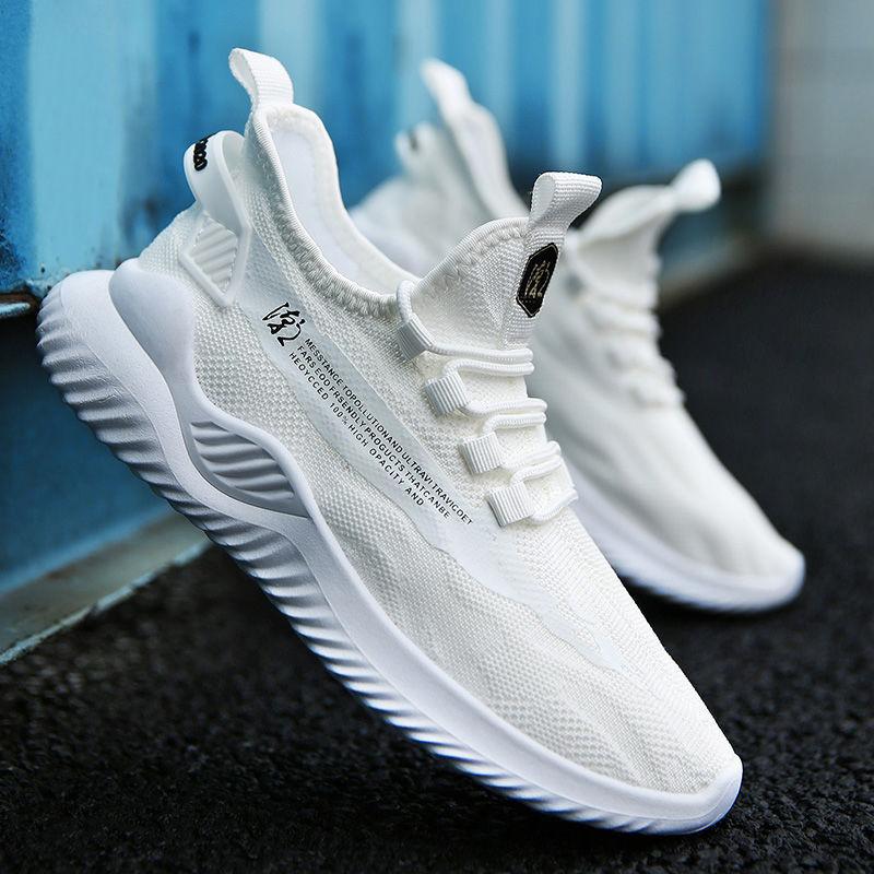 

New men s shoes summer fly-woven coconut shoes trendy casual running shoes men s and women s breathable and lightweight sports shoes 44