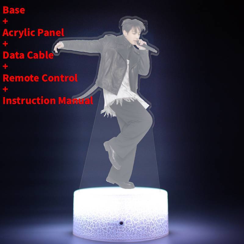 Lumină de noapte LED pentru concertul de revenire al turneului mondial BTS cu telecomandă pentru decorarea camerei și cadou de colecție