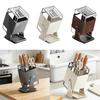 Knife Block Organized Stable Rotating Modern Knife Storage Organizer without Knives Knife Holder for Countertop Counter Cooking