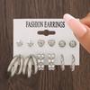 Hot-selling European and American popular jewelry geometric earrings set popular earrings women's ring earrings