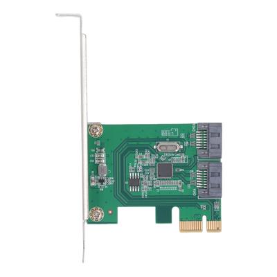 PCIe X1 To 2 Port SATA Adapter Card Professional High Speed Transfer Plug and Play PCI Express X1 Controller Card for