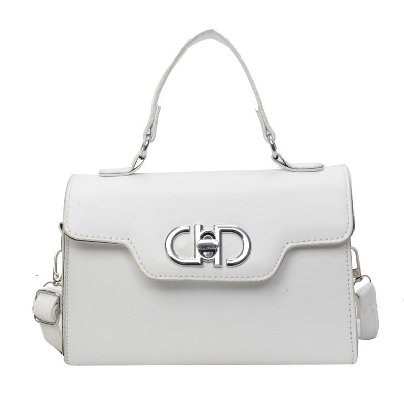 Fashion Crossbody Shoulder Bag With Solid Color Design And Silver Buckle
