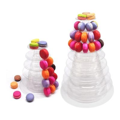 Makaron Teşhir Standı Cupcake Kulesi Rafı Pasta Standları Düğün Doğum Günü Pastası Dekorasyon Aletleri için PVC Tepsi Pişirme Gereçleri Pasta Aletleri