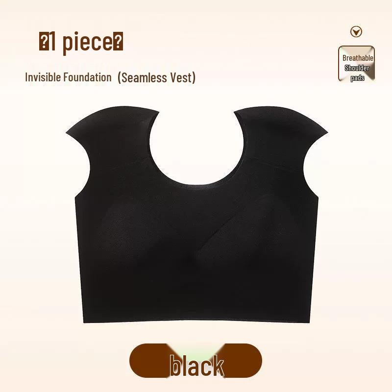 Biustonosz z niewidocznymi poduszkami na ramionach w kształcie kąta prostego: Bezszwowy pas piersiowy dla kobiet, zmniejszający widoczność dużych piersi