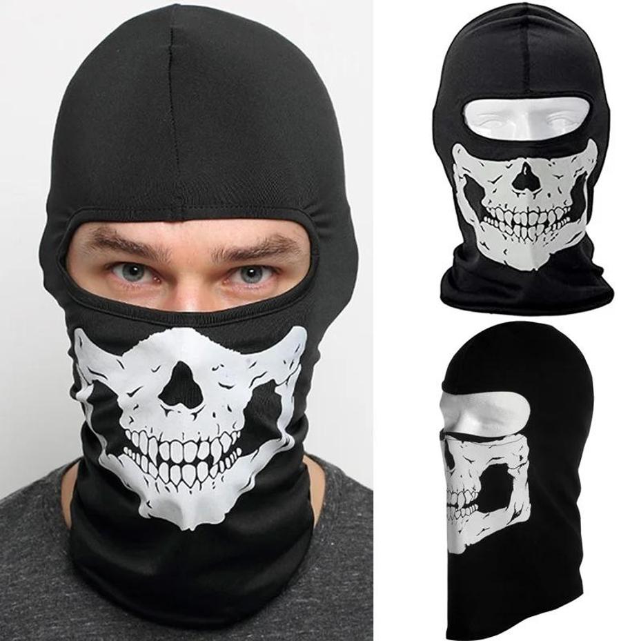 Multifunctional Skeleton Ghost Skull Motorcycle Face Mask Bandana Halloween Polyester Winter Caps Keep Warm Mask Bike For Adult